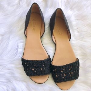 Jcrew Morgan Eyelet Peep Toe Flats